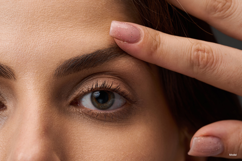 up close of a woman with brown eyes